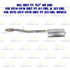 2014-2018 Chevy Silverado 1500 4.3L 153in WB Stainless Steel Exhaust Extension Pipe Muffler Kit