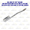 2014-2018 Chevy Silverado 1500 4.3L 153in WB Stainless Steel Exhaust Extension Pipe Muffler Kit