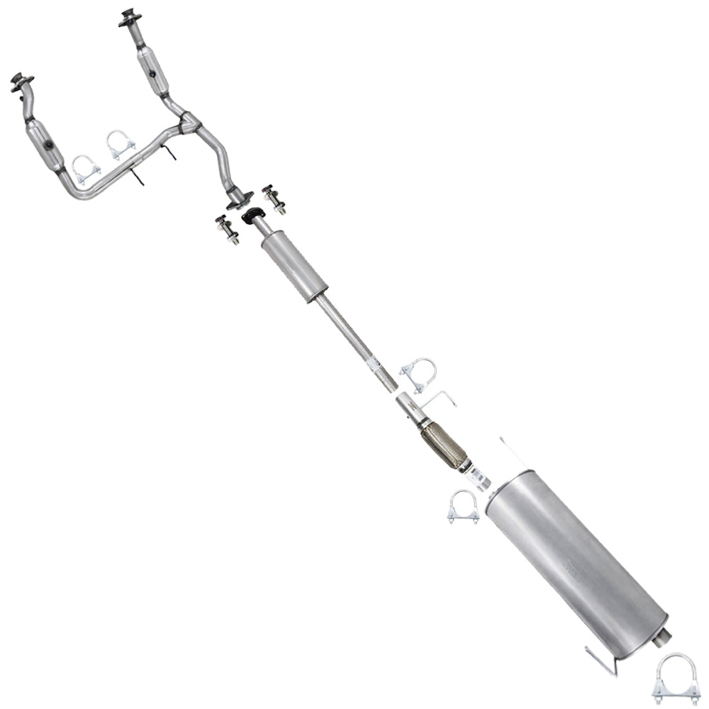 2011-2014 Ford F-150 3.5L 163in WB Pair of Catalytic Resonator Flex Pipes Muffler Kit - EPA Approved