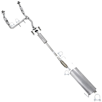 2011-2014 Ford F-150 3.5L 163in WB Pair of Catalytic Resonator Flex Pipes Muffler Kit - EPA Approved