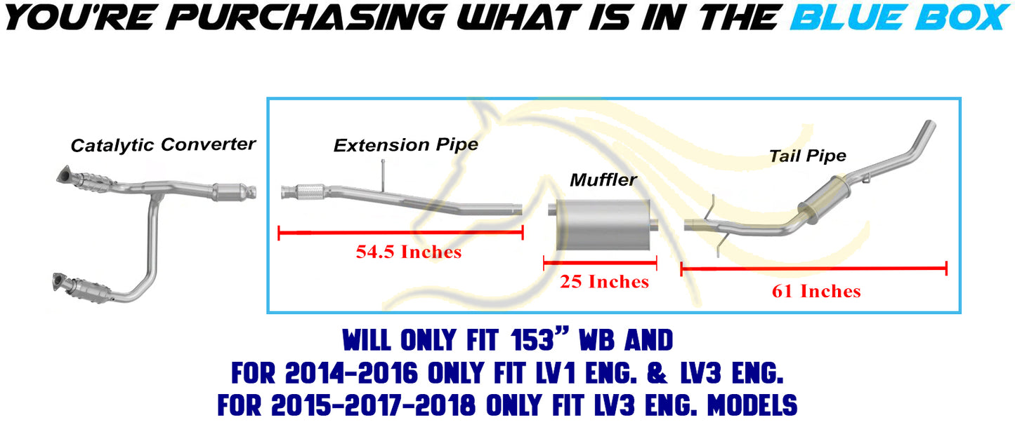 2014-2018 Chevy Silverado 1500 4.3L Exhaust Pipes and Muffler