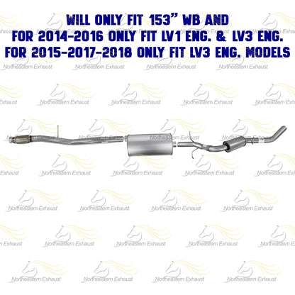 2014-2018 Chevy Silverado 1500 4.3L Exhaust Pipes and Muffler