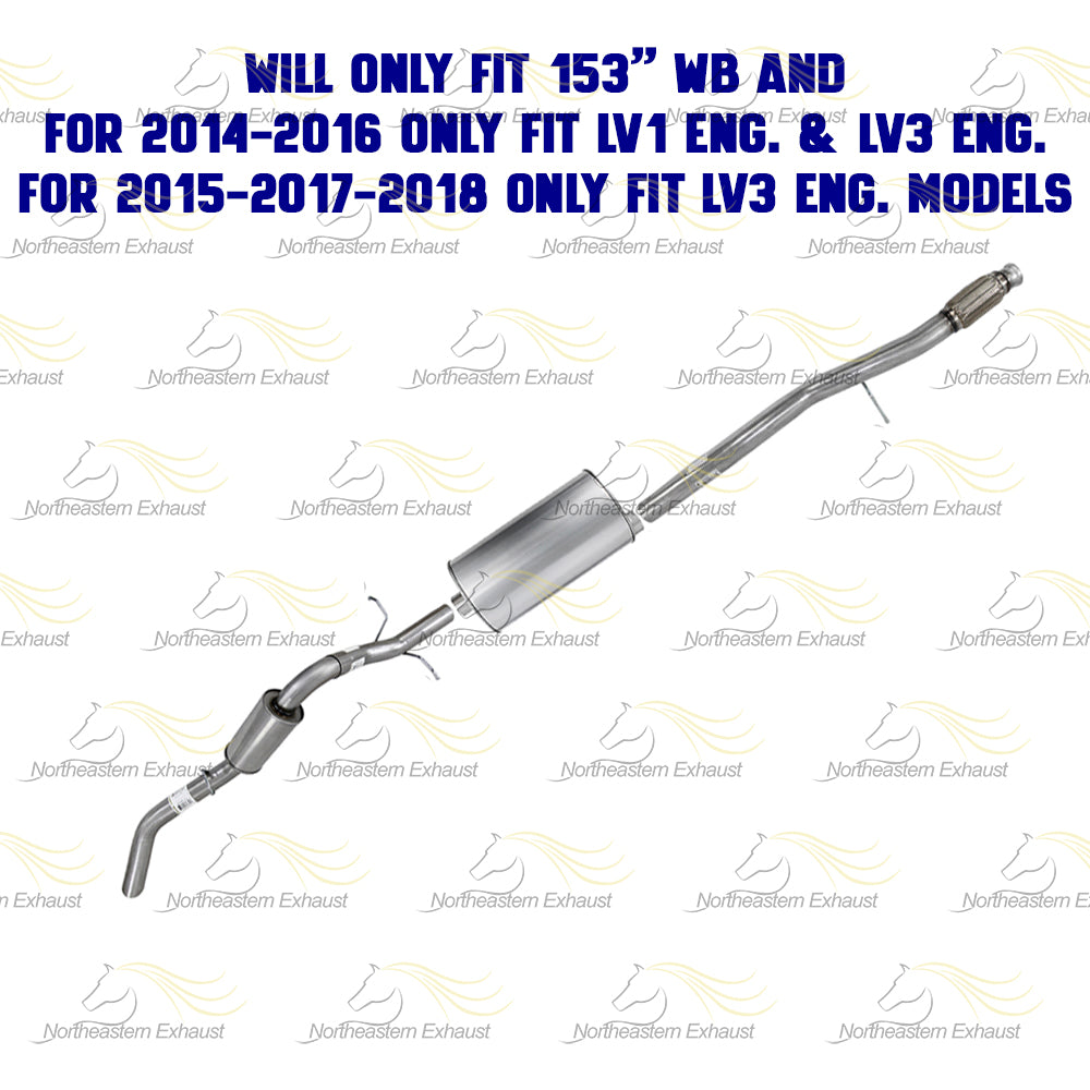 2014-2018 Chevy Silverado 1500 4.3L Exhaust Pipes and Muffler