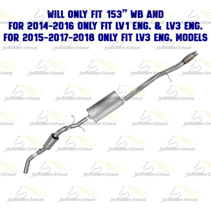 2014-2018 Chevy Silverado 1500 4.3L Exhaust Pipes and Muffler