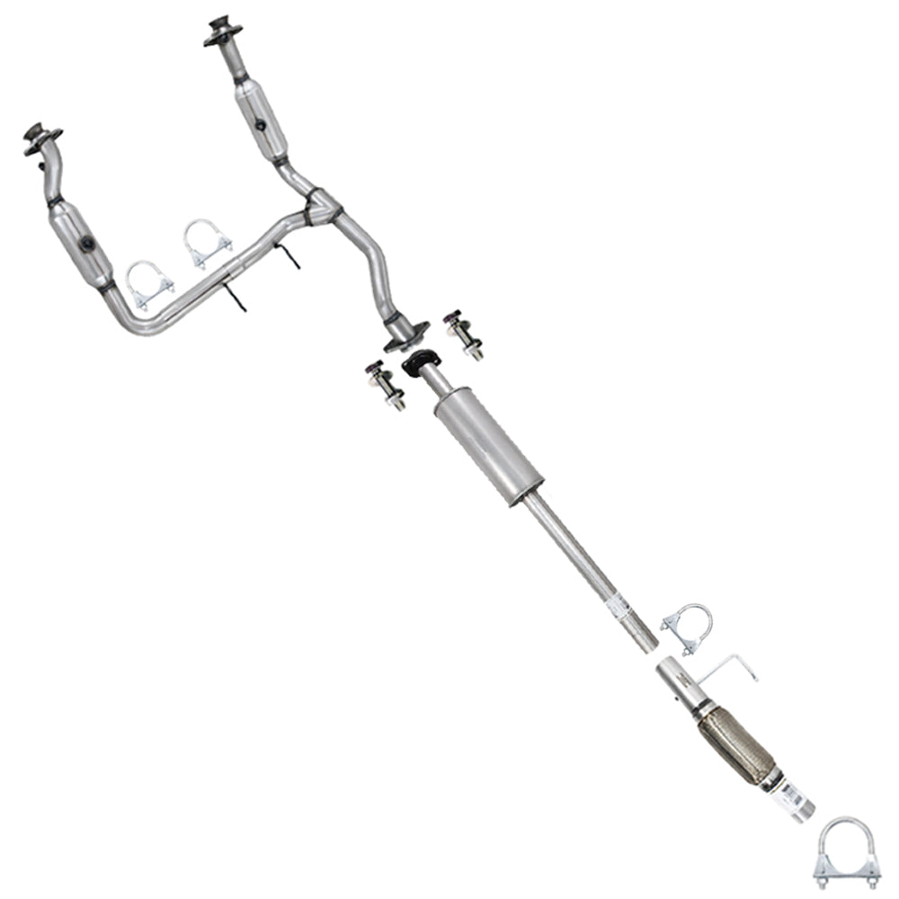 2011-2014 Ford F-150 3.5L 163in WB Pair of Exhaust Catalytic & Resonator w/ Flex Pipe Kit - EPA Approved