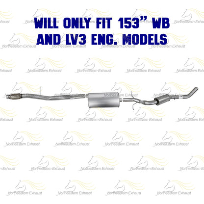 2014-2018 GMC Sierra 1500 4.3L LV3 153in WB Stainless Steel Cat-Back Exhaust System