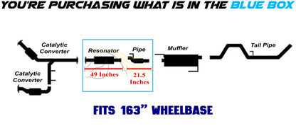 2011-2014 Ford F-150 3.7L 163in WB Stainless Steel Exhaust Resonator and Flex Pipe Kit