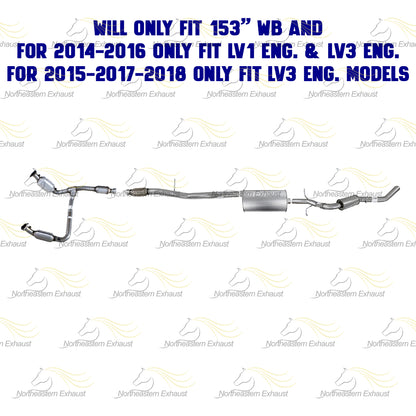 2014-2018 Chevy Silverado 1500 4.3L 153in WB Stainless Steel Complete Exhaust System Kit