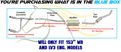 2014-2018 GMC Sierra 1500 4.3L 153in WB Stainless Steel Complete Exhaust System Kit