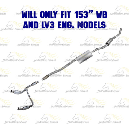 2014-2018 GMC Sierra 1500 4.3L 153in WB Stainless Steel Complete Exhaust System Kit