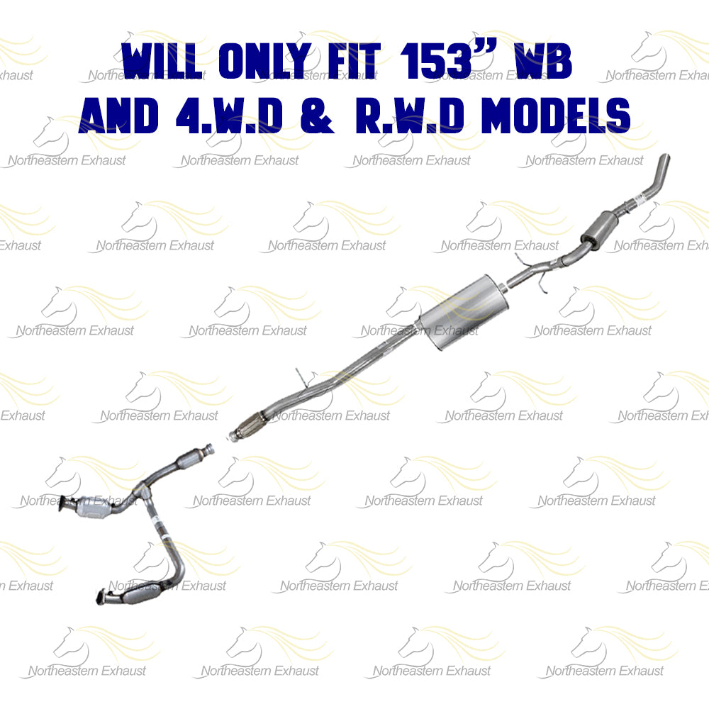 Stainless Steel Complete Exhaust System for 2014-2018 GMC Sierra 1500 5.3L | 2014-2018 Chevy Silverado 1500 5.3L | 153in WB