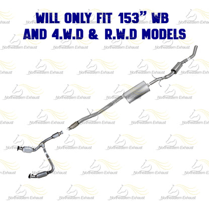 Stainless Steel Complete Exhaust System for 2014-2018 GMC Sierra 1500 5.3L | 2014-2018 Chevy Silverado 1500 5.3L | 153in WB