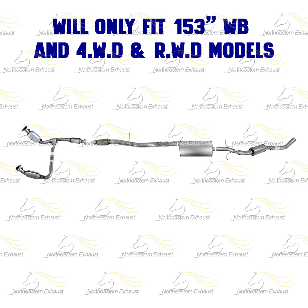 Stainless Steel Complete Exhaust System for 2014-2018 GMC Sierra 1500 5.3L | 2014-2018 Chevy Silverado 1500 5.3L | 153in WB