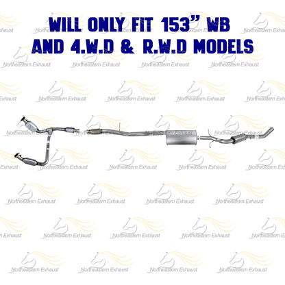 Stainless Steel Complete Exhaust System for 2014-2018 GMC Sierra 1500 5.3L | 2014-2018 Chevy Silverado 1500 5.3L | 153in WB