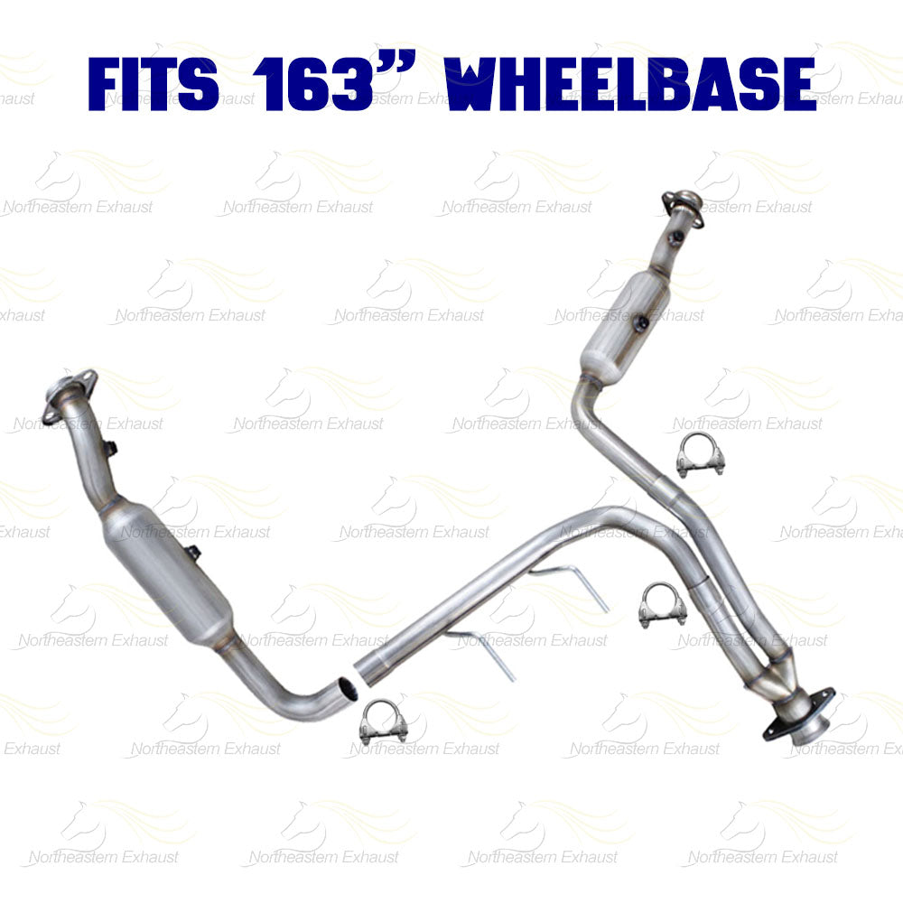2011-2014 Ford F-150 3.7L 163in WB Pair of Exhaust Catalytic Resonator Flex Pipes Muffler Kit - EPA Approved