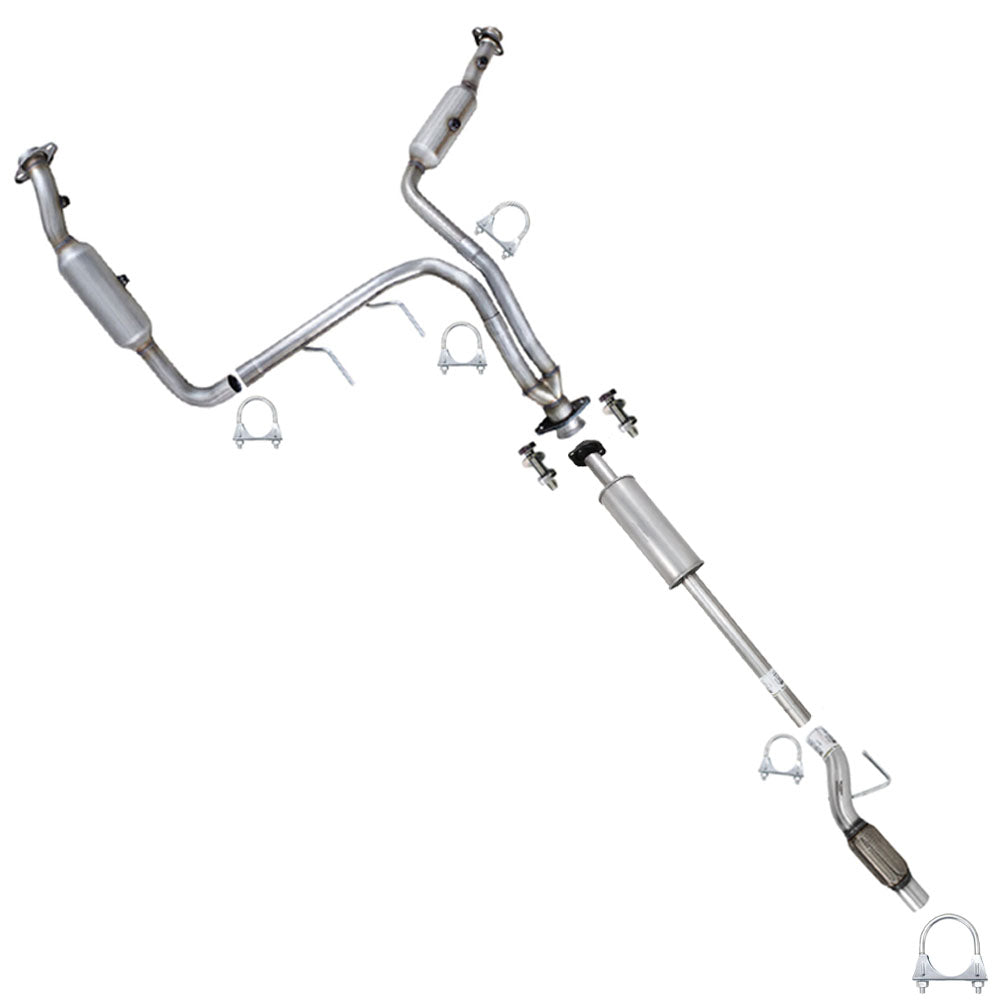 2011-2014 Ford F-150 3.7L 163in WB Pair of Exhaust Catalytic Resonator & Flex Pipe Kit - EPA-Approved