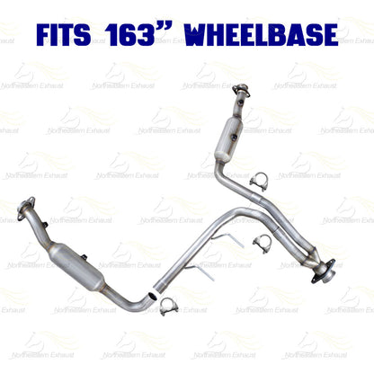 2011-2014 Ford F-150 3.7L 163in WB Pair of Exhaust Catalytic Resonator & Flex Pipe Kit - EPA-Approved