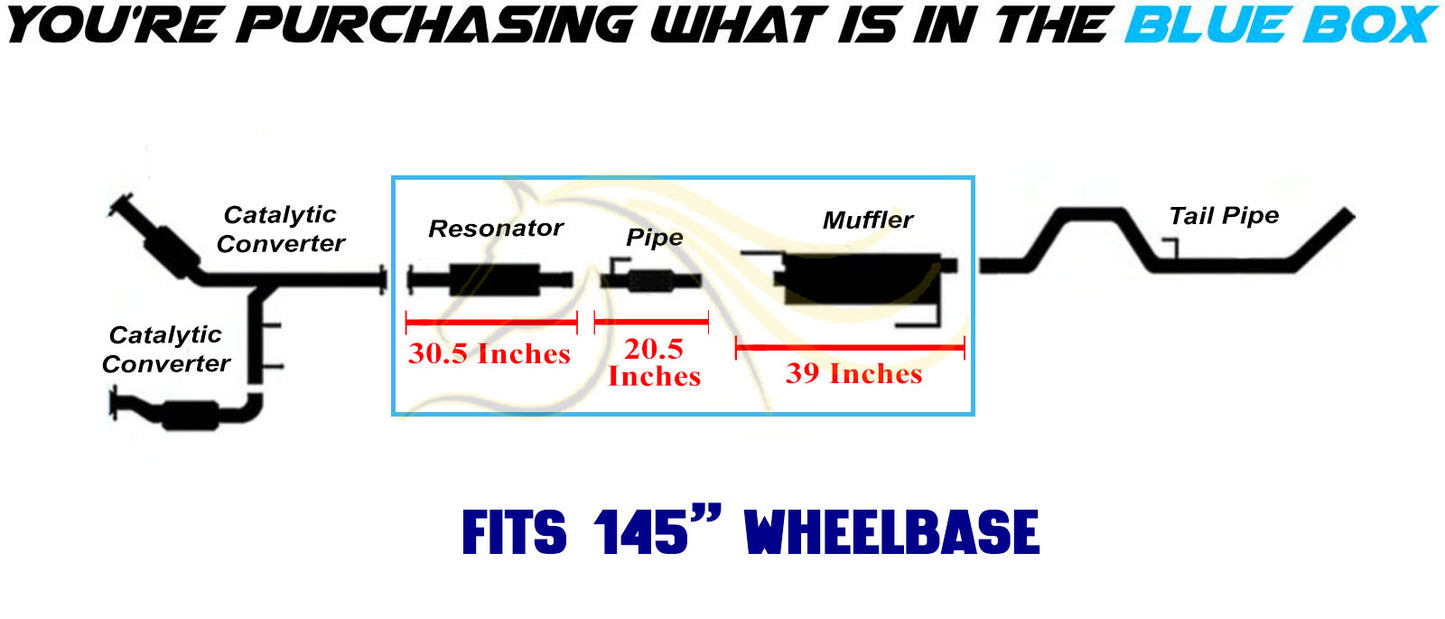 2011-2014 Ford F-150 3.5L 145in WB Stainless Steel Resonator Flex Pipe Muffler Exhaust System
