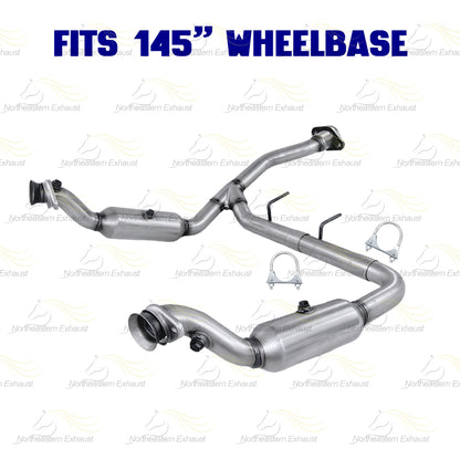 2011-2014 Ford F-150 3.5L 145in WB Pair of Exhaust Catalytic Resonator w/ Flex Pipe & Muffler Kit - EPA Approved