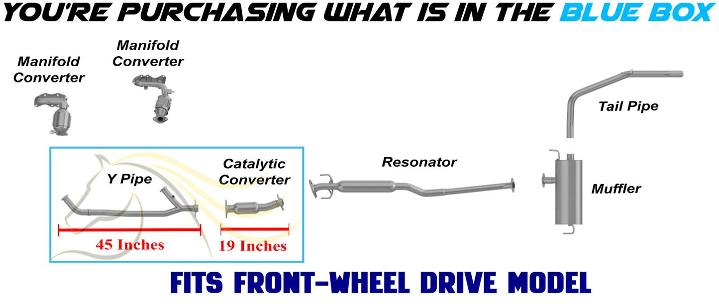 2011-2016 Toyota Sienna 3.5L F.W.D Exhaust Rear Catalytic w/ Y Pipe Kit - EPA Approved