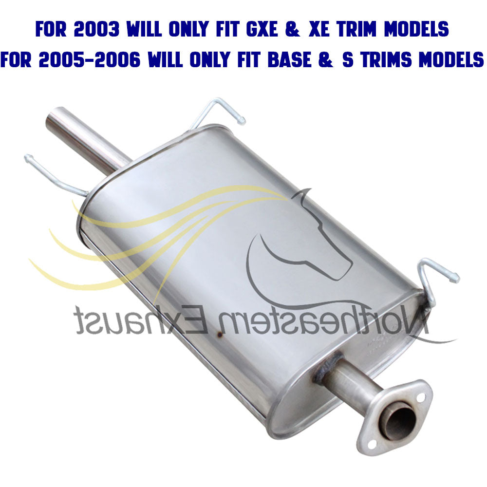2000-2006 Nissan Sentra 1.8L Rear Exhaust Muffler Stainless Steel