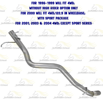 1996-2004 GMC Sonoma 4.3L 4WD Exhaust Tail Pipe Stainless Steel