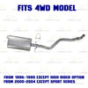 1996–2004 GMC Sonoma 4.3L 4WD Exhaust Muffler and Tail Pipe with Hangers System Kit