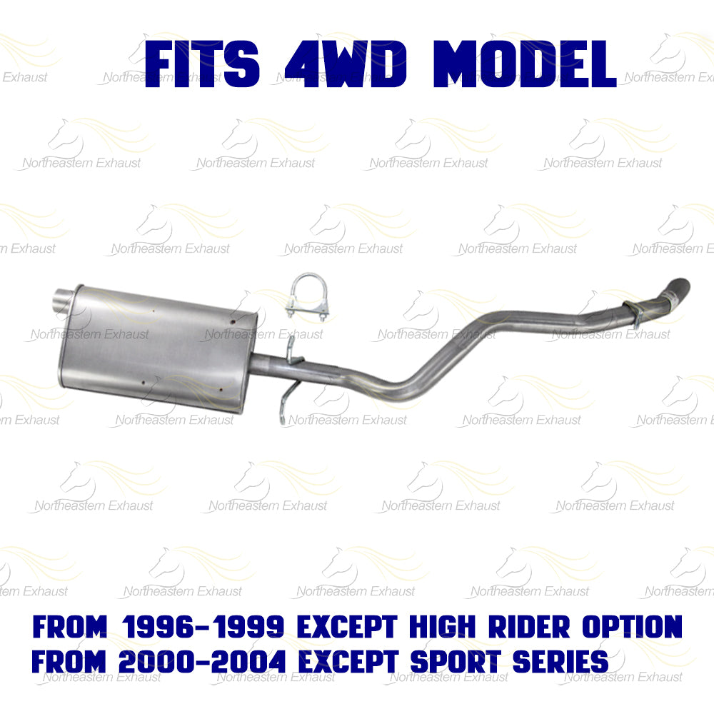 1996–2004 GMC Sonoma 4.3L 4WD Exhaust Muffler and Tail Pipe with Hangers System Kit