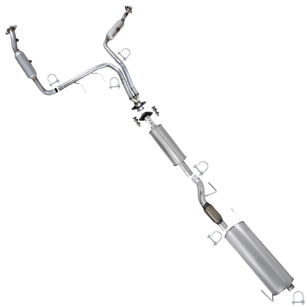2011-2014 Ford F-150 3.7L 145in WB Pair of Catalytic Resonator Flex Pipes Muffler Exhaust System - EPA Approved