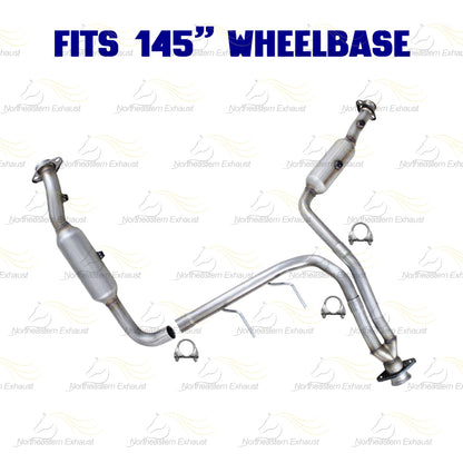 2011-2014 Ford F-150 3.7L 145in WB Pair of Catalytic Resonator Flex Pipes Muffler Exhaust System - EPA Approved