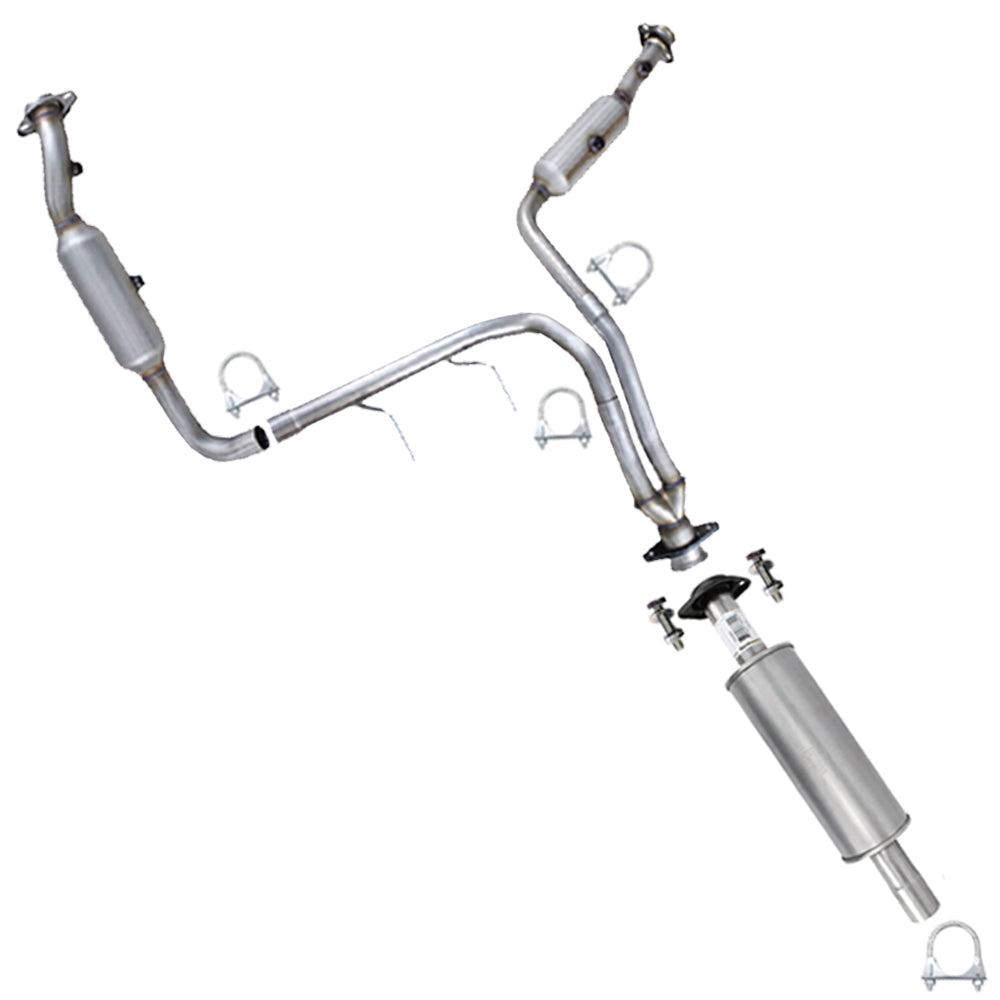 2011-2014 Ford F-150 3.7L 145in WB Pair of Exhaust Catalytic Converter Resonator Kit - EPA-Approved