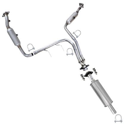 2011-2014 Ford F-150 3.7L 145in WB Pair of Exhaust Catalytic Converter Resonator Kit - EPA-Approved