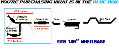 2011-2014 Ford F-150 3.7L 145in WB Pair of Exhaust Catalytic Converter Resonator Kit - EPA-Approved