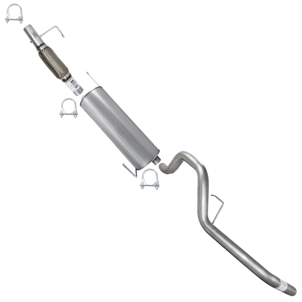 2011-2014 Ford F-150 3.5L Stainless Steel Exhaust Flex Pipe with Muffler & Tail Pipe Kit