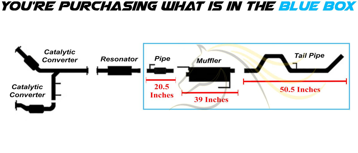 2011-2014 Ford F-150 3.5L Stainless Steel Exhaust Flex Pipe with Muffler & Tail Pipe Kit