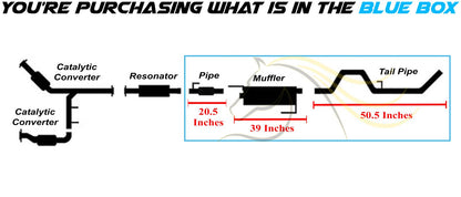 2011-2014 Ford F-150 3.5L Stainless Steel Exhaust Flex Pipe with Muffler & Tail Pipe Kit