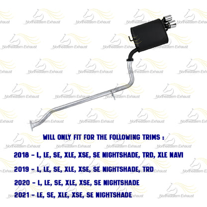 2018-2021 Toyota Camry 2.5L Direct-Fit Exhaust Rear Pipe & Muffler