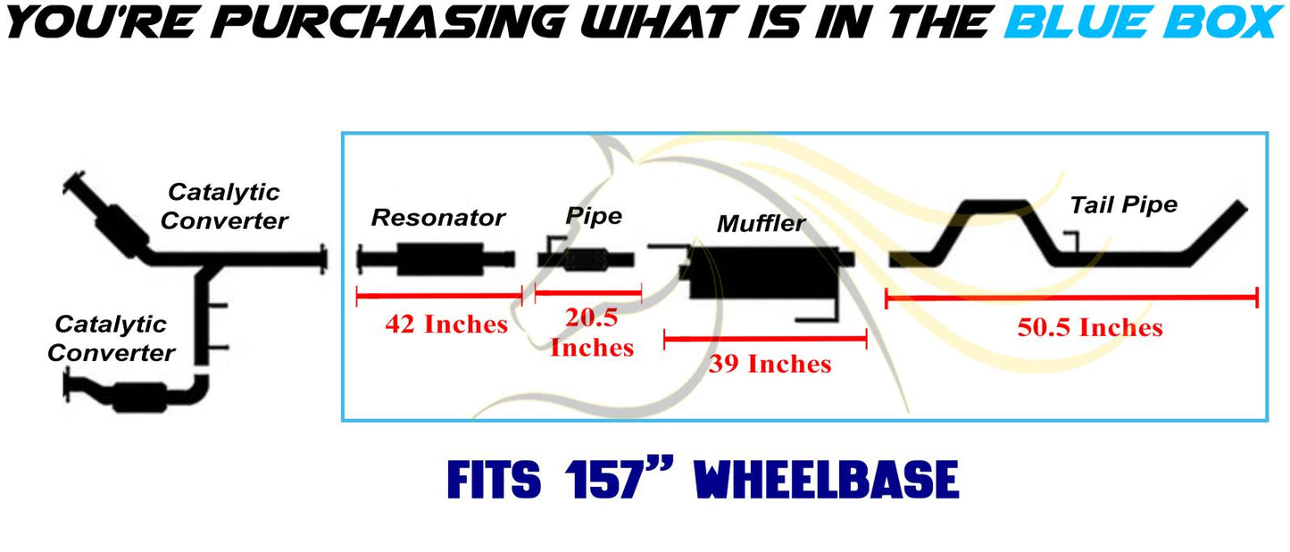 2011-2014 Ford F-150 3.5L 157in WB Stainless Steel Resonator Flex Pipe with Muffler & Tail Pipe Kit