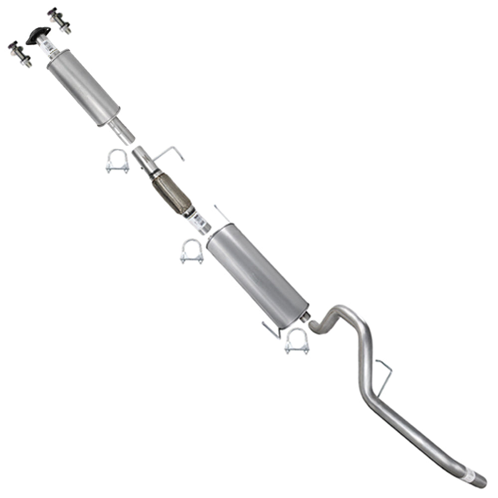 2011-2014 Ford F-150 3.5L 145in WB Stainless Steel Resonator Flex Pipe with Muffler & Tail Pipe Exhaust System
