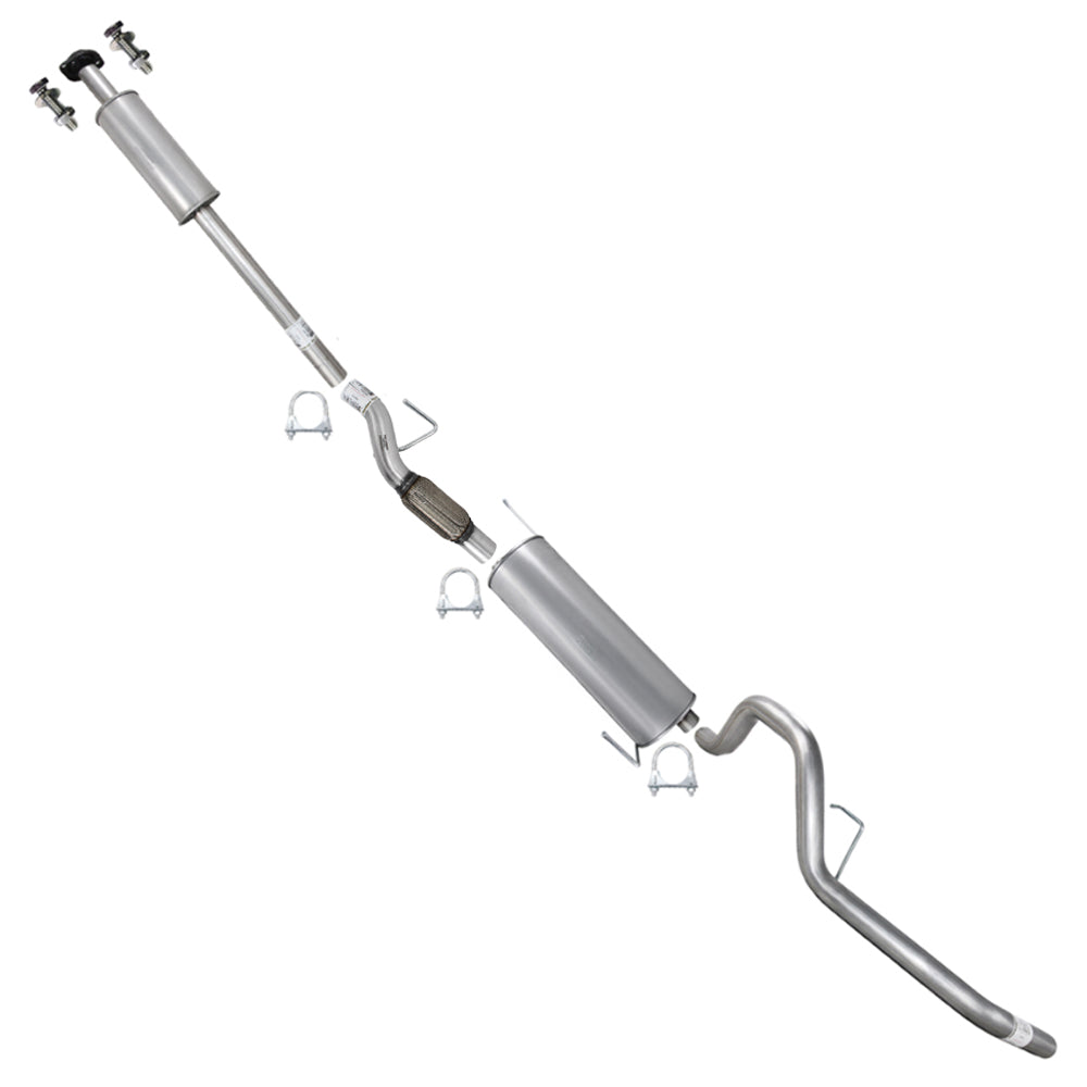 2011-2014 Ford F-150 3.7L 163in WB Stainless Steel Resonator Flex Pipe with Muffler & Tail Pipe Kit
