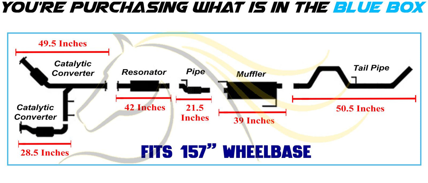 2011-2014 Ford F-150 3.7L 157in WB Stainless Steel Complete Exhaust System - EPA Approved