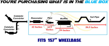 2011-2014 Ford F-150 3.7L 157in WB Stainless Steel Resonator Flex Pipe with Muffler & Tail Pipe Kit