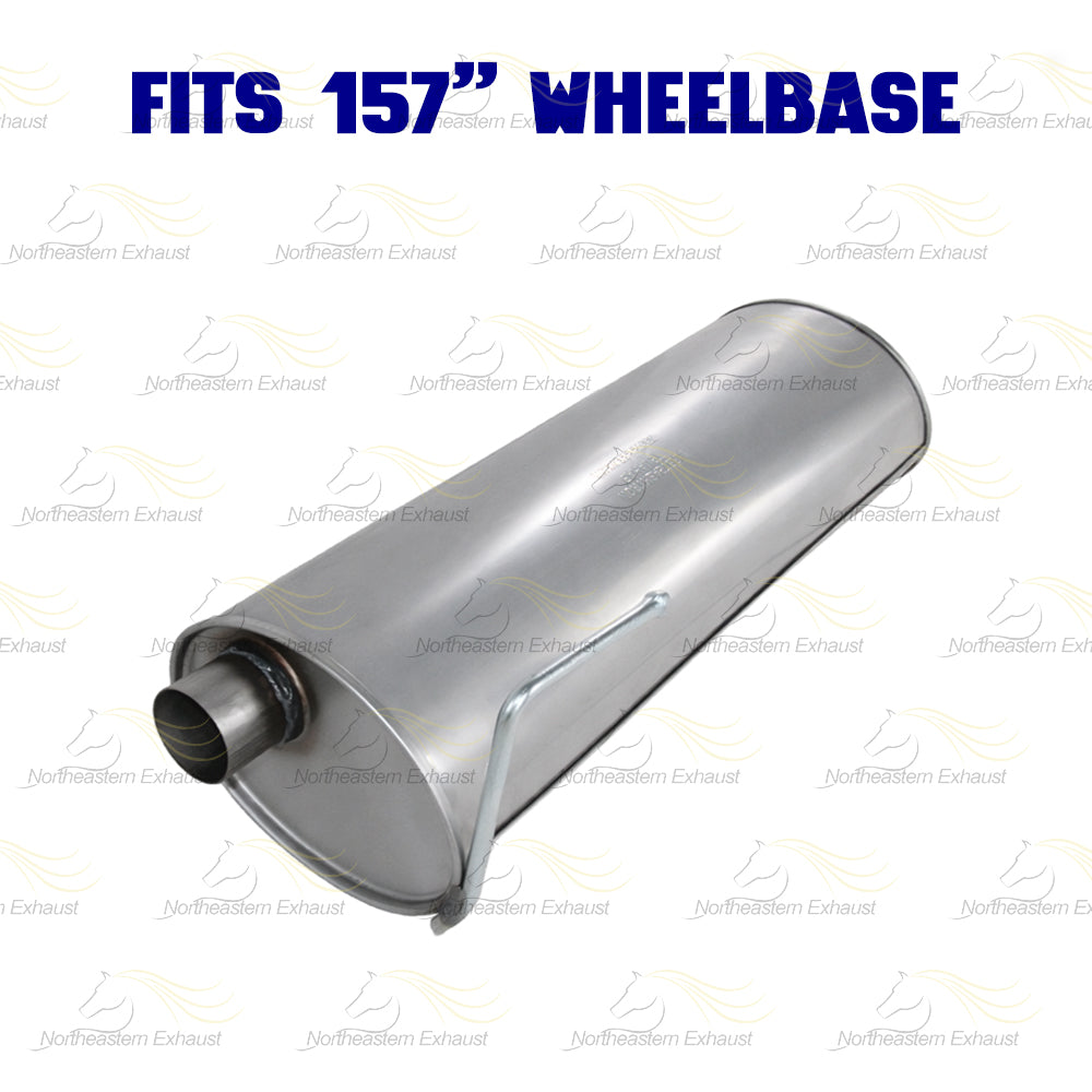 2011-2014 Ford F-150 3.7L 157in WB Stainless Steel Resonator Flex Pipe with Muffler & Tail Pipe Kit