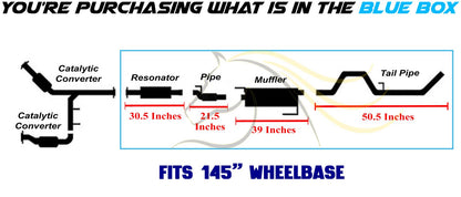2011-2014 Ford F-150 3.7L 145in WB Stainless Steel Resonator Flex Pipe with Muffler & Tail Pipe Exhaust System
