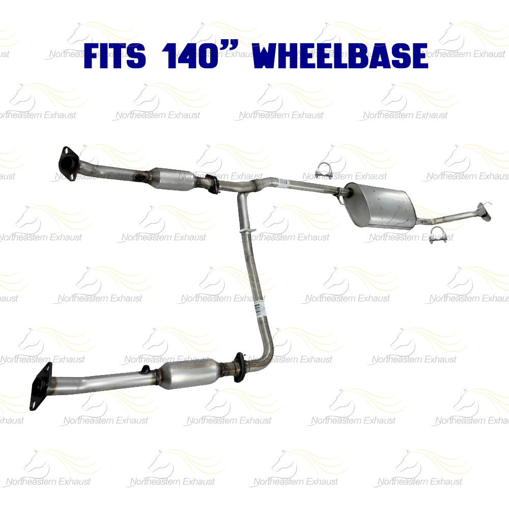 2009-2012 Suzuki Equator 4.0L 140in WB Pair of Rear Catalytic Front Pipe Muffler Resonator Kit - EPA Approved