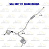 2016-2021 Honda Civic 1.5L SEDAN Resonator Y Pipe and Pair of Muffler Exhaust System
