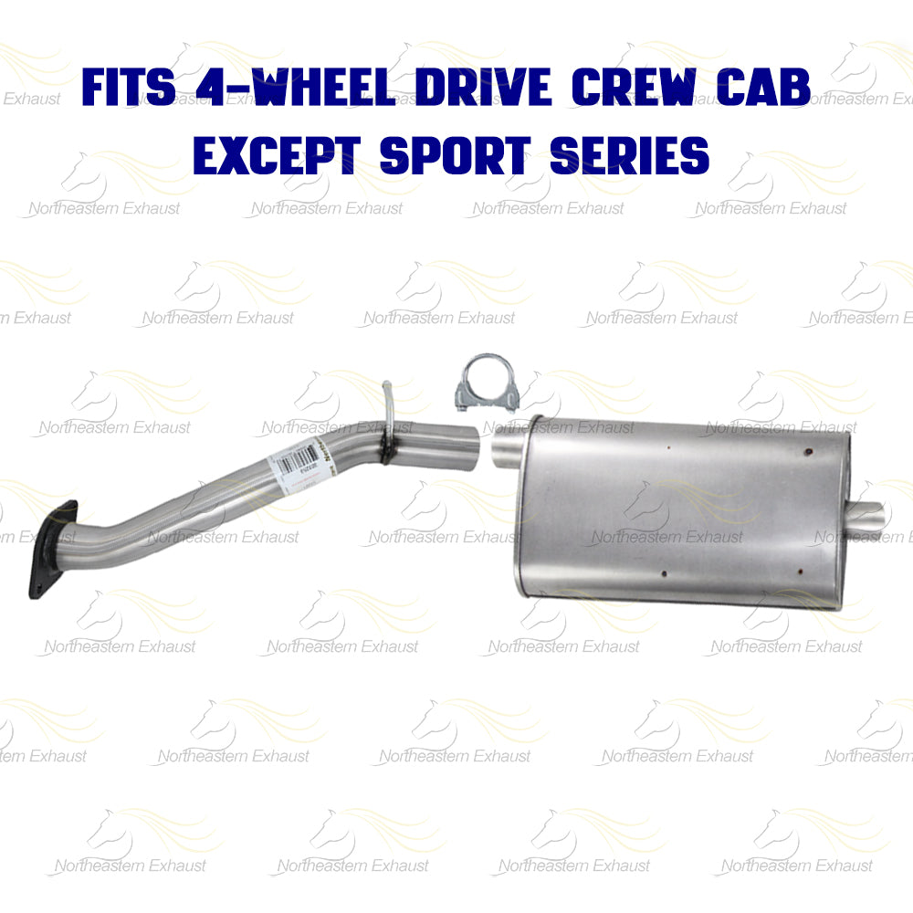 2001-2004 Chevy S10 & GMC Sonoma 4.3L 4WD Stainless Steel Front Pipe & Muffler with Hanger Kit