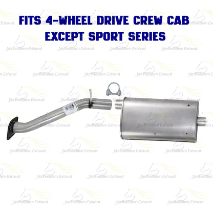 2001-2004 Chevy S10 & GMC Sonoma 4.3L 4WD Stainless Steel Front Pipe & Muffler with Hanger Kit