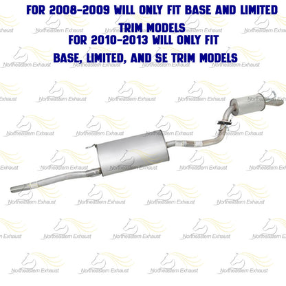 2008-2013 Toyota Highlander 3.5L Exhaust Muffler & Resonator Kit