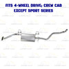 2001-2004 GMC Sonoma 4.3L Stainless Steel Cat-Back Exhaust Kit w/ Hangers - 4WD